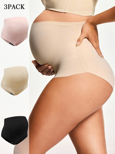 Nuevas bragas de maternidad de cintura alta sin costuras para mujer, calzoncillos cómodos para embarazadas con soporte para el vientre - Product Image 5