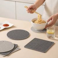 Tapis de protection en silicone résistant à la chaleur, antidérapant, en nid d'abeille, pour casseroles, poêles et plats chauds, protection flexible pour comptoir de cuisine