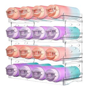 Nhựa trong suốt dọc lưu trữ giá Stackable chai nước hộp lưu trữ Văn phòng Phòng phòng khách Chai Phân loại thiết bị hộ gia đình - Product Image 2