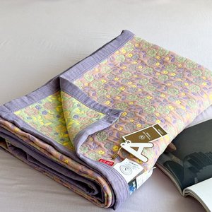 Wholesale Luxury Retro Chain Pattern Yarn Dyed Muslin Cotton Throw Blanket Cotton Gauze Bed Cover - Product Image 4