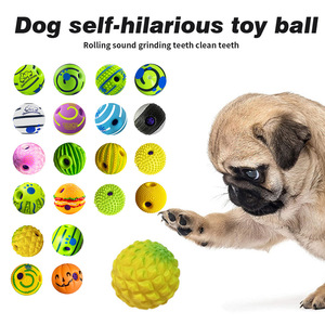 Mainan Anjing PVC Ramah Lingkungan dan Tahan Lama, Bola Mainan Anjing dengan Suara, untuk Menggigit dan Mengunyah, Gaya Kartun, dengan Lubang untuk Menyimpan Makanan - Product Image 2