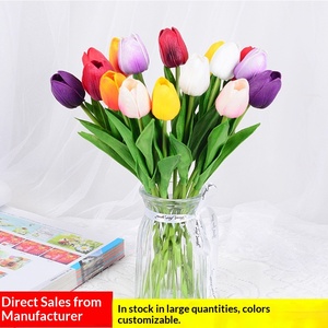 <span class=keywords><strong>Mini</strong></span> <span class=keywords><strong>tige</strong></span> de fleur de tulipe artificielle en PU, toucher réel, pour bouquet de mariage, décoration de table, café, fête, centre de table, vente en gros - Product Image 2
