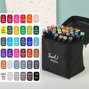 Marqueur à double pointe 48/60/80/100 couleurs, stylo permanent à double pointe, fournitures scolaires d'art, marqueurs de dessin manga pour enfants - Product Image 1