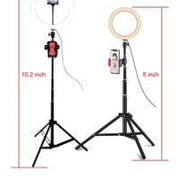 Anneau lumineux LED populaire à effets multiples pour TikTok, pliable, pour maquillage et selfies, avec trépied portable rond pour diffusion en direct