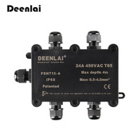 Deenlai FSH713-A Scatola di Distribuzione Impermeabile IP68 a 5 Vie in Plastica per Esterni, Contenitore per Interruttori e PCB Elettronici