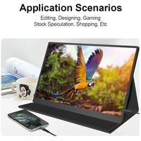 Monitor Portátil para PC de 15.6'', Panel IPS, 1 Cable para 2 Pantallas, Soporte Retráctil Plegable, Fácil de Transportar, Gran Venta