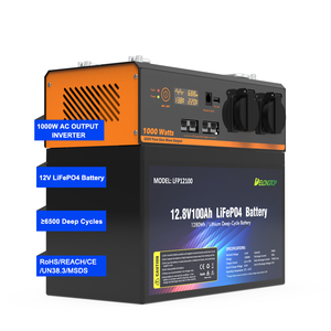 Batería Portátil de Litio LFP 12V 100A/120AH/150AH/200AH/280AH para Acampar al Aire Libre, Batería de Respaldo de Emergencia con Salida de CA 110v/220v - Product Image 6