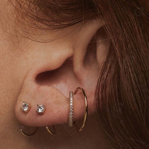Gemnel, el mejor símbolo de amor, infusión, esculpido y elegante, pendiente de Arete - Product Image 2