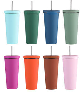 Tasse à eau sous vide 500ml Bouteilles froides et chaudes Gobelets en <span class=keywords><strong>acier</strong></span> inoxydable Tasses avec bord doré - Product Image 4