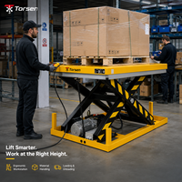 Table élévatrice à ciseaux hydraulique robuste de 4000 kg, plateforme de levage de marchandises industrielle pour le transfert de matériaux en usine