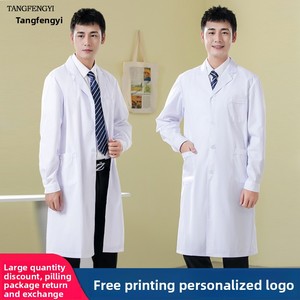 <span class=keywords><strong>Camice</strong></span> Bianco Unisex da Medico a Maniche Lunghe, <span class=keywords><strong>Camice</strong></span> Protettivo Chimico per Studenti Universitari, Uniforme da <span class=keywords><strong>Infermiere</strong></span>, Abbigliamento da Lavoro per Ospedali - Product Image 3