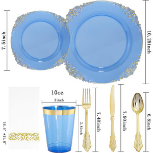 Vente en Gros Noël Lot <span class=keywords><strong>de</strong></span> 175 Pièces Fournitures <span class=keywords><strong>de</strong></span> Mariage Fête d'Anniversaire Kit <span class=keywords><strong>Vaisselle</strong></span> <span class=keywords><strong>Jetable</strong></span> Couteau Fourchette Cuillère Assiette Gobelet - Product Image 2