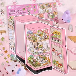Pegatinas de PVC creativas 3D estereoscópicas inmersivas con escenas escritas a mano de la serie Sorpresa Refrigerador: Dibujos Animados, Mascotas y Paisajes - Product Image 3