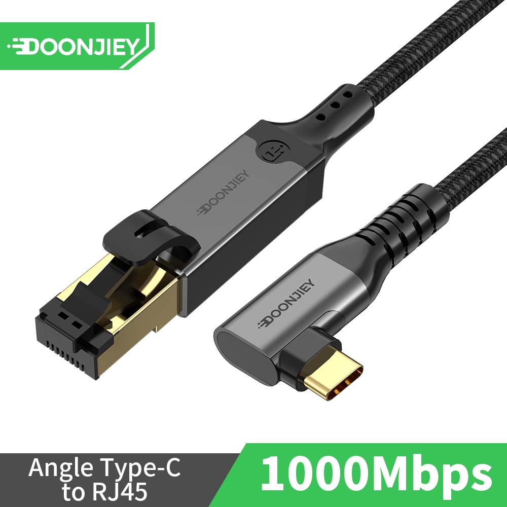 Tête de puce grise coudée Type-C 1000 Mbps