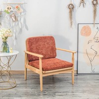 Fauteuil en bois massif au design simple DISHI, dossier souple et confortable pour la maison, le bar, le café, la cuisine, les salles à manger et les salons