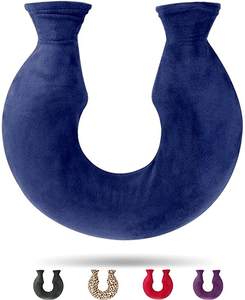 Bouteille d'eau chaude en flanelle en forme de U avec sac d'eau chaude en tissu pelucheux Protection du cou en PVC - Product Image 5