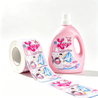 Étiquettes autocollantes personnalisées imperméables en rouleau, couleur intégrale, pour bouteilles de lessive, autocollants d'emballage à marque privée
