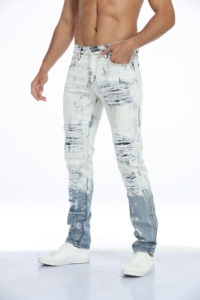 กางเกงยีนส์ Y2k สำหรับผู้ชายกางเกงยีนส์สีไล่ระดับสีสำหรับผู้ชายเครื่องแต่งกายแนวสตรีทแบบกำหนดเอง - Product Image 2