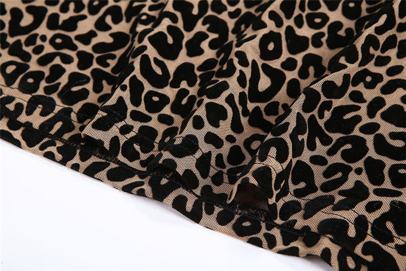 JXS1152 Leopard Sling Maxi Dress Women Classic High Waist Body-shaping Robe Animal Style Party Club Vestido Dress