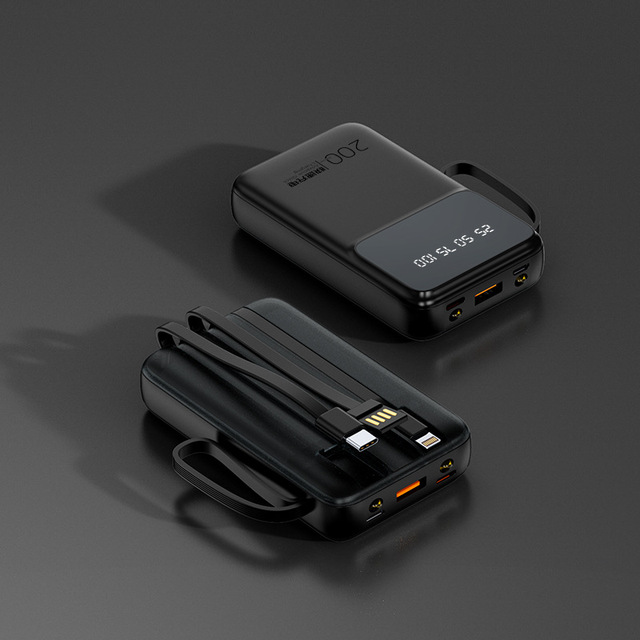 Factory Price New Arrival 10000mah Battery Mobile Portable Power Bank with Built-In Cable ABS Material 3 in 1 Mini Power Bank