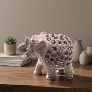 Soap Stone <b>Elephants</b> Shaped Decorative Object - Product Image 3