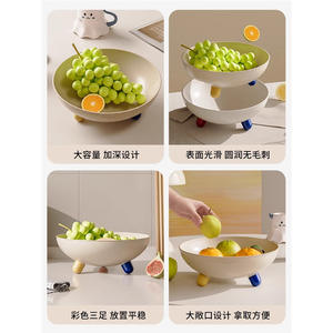 Bandeja Minimalista para Frutas, Redonda, de Material PP, para Mesa de Centro, Estilo Simple, Tamaño Estándar - Product Image 3