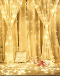 Window Curtain String Lights 300 Led Fairy Twinkle Lights For Room Wedding Party Backdrop Outdoor Indoor Decoration