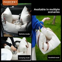 Lit pour animaux de compagnie portable résistant à la saleté toutes saisons pour chiens et chats en lin avec rembourrage en coton PP, petite taille, utilisation en voiture