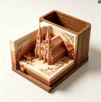 Bloc-notes 3D découpé au laser GoTop avec motif Big Ben, art papier artisanal, décoration de bureau haut de gamme, cadeau