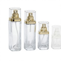 Flacon d'émulsion aqueuse 120 ml, flacon d'essence 50 ml, pots de crème au miel 50 g/30 g, ensemble de flacons cosmétiques en verre.