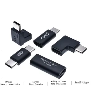 Adaptador USB 3,1 tipo C, convertidor hembra a macho, 10 Gbps, Conector de extensión de sincronización de datos de carga para ordenador portátil, tableta y teléfono
