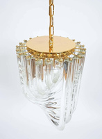 Lustre moderne en verre de Murano de petite taille, verre incurvé, laiton, suspension pour salon, chambre à coucher, salle à manger
