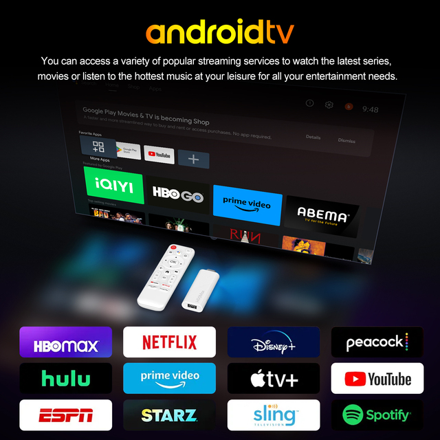 2026 Hot Selling Ex-factory Price Android 14.0 Fire TV Stick 4K Android Tv Stick 2GB 16GB TV
