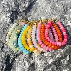 Collier de perles abacus en pierre naturelle colorée avec fermoir en T, vente en gros, couleurs bonbon, superposé, style bohème, cadeau personnalisable - Product Image 2