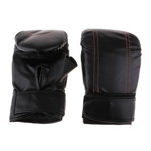 นวมต่อยมวยนวมถุงมือต่อสู้ MMA UFC Muay Thai Training ถุงมือหนังสีดำ - Product Image 1