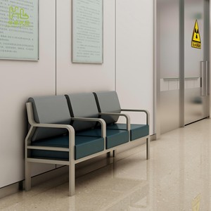<span class=keywords><strong>Fauteuil</strong></span> d'attente à 3 places avec pieds en métal, revêtement en PU facile à nettoyer, idéal pour les hôpitaux, les cliniques, les salles d'attente - Product Image 2