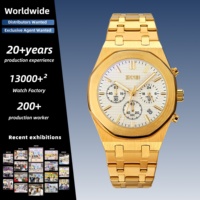 Montre-bracelet chronographe SKMEI 9296 de qualité supérieure pour hommes d'affaires avec fonction chronomètre et date pour les occasions de bureau quotidiennes