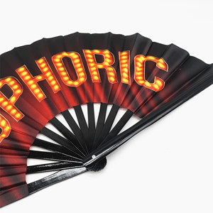 Lớn tay <span class=keywords><strong>fan</strong></span> hâm mộ tùy chỉnh màu đen kích thước lớn bán buôn tre in quạt tay - Product Image 6