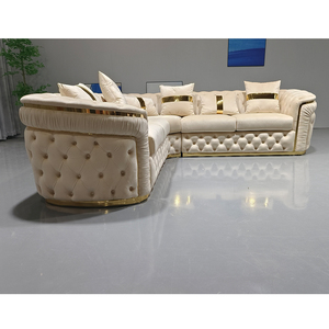 Barato sofá móveis sala de veludo tecido sala sofá sofá dourado lounge suíte sofá conjunto sala de estar móveis - Product Image 4