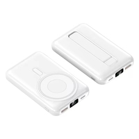 Batterie externe portable ultra-fine magnétique de grande capacité 10000 mAh, charge rapide sans fil 15W PD 22.5W, support de voyage 4-en-1.