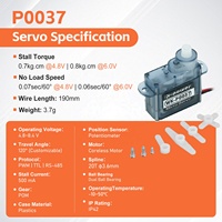 Servomoteur analogique Kpower P0037 pour avion RC, moteur sans noyau haute vitesse 0,06 sec, 3,7 g, sub-micro nano servo