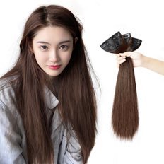 Set 3P Set di capelli ricchi di capelli per sorella 45cm marrone chiaro Remy capelli umani trama stile onda naturale - Product Image 1