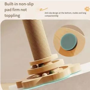 2025 yeni dikey katı ahşap pikap kedi oyuncak Sisal tırmalama sütunu ve kediler için kendini eğlence Scratch kurulu - Product Image 4