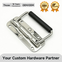 Poignée de fixation pliable Thcoo noire pour boîtes à outils de remorque, compartiments de service de camping-car, équipement de pick-up – Fourniture directe usine OEM