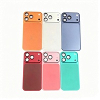 Funda Protectora para Teléfono Móvil con Marco de Color Original para iPhone 16 15, Convertible a 17 Pro Max, Cubierta Esmerilada con Adhesivo Metálico en la Parte Posterior