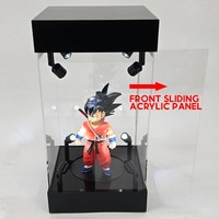 Boîte de présentation rotative personnalisée en acrylique pour figurines d'action avec 8 projecteurs LED pivotants