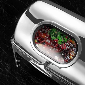 Juego de Buffet Comercial de Acero Inoxidable al por Mayor, Calentador de Alimentos para Catering, Equipo de Buffet con Tapa Enrollable de 9L de Capacidad - Product Image 4