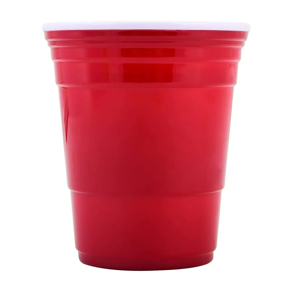 Kırmızı fincan oturma yeniden kullanılabilir kırmızı plastik bardaklar 18oz ekstra sağlam BPA ücretsiz ve yıkanabilir İdeal büyük plastik bardaklar için partiler ve barbekü