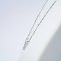 Collier pendentif en moissanite, argent 925 plaqué rhodium, coupe baguette, design géométrique minimaliste, chaîne câble, usage quotidien, unisexe