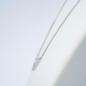 Moissanite Pendant Necklace 925 Silver Rhodium Plated Baguette Cut Geometric Minimalist Design Cable <b>Chain</b> Everyday Wear Unisex - Product Image 2